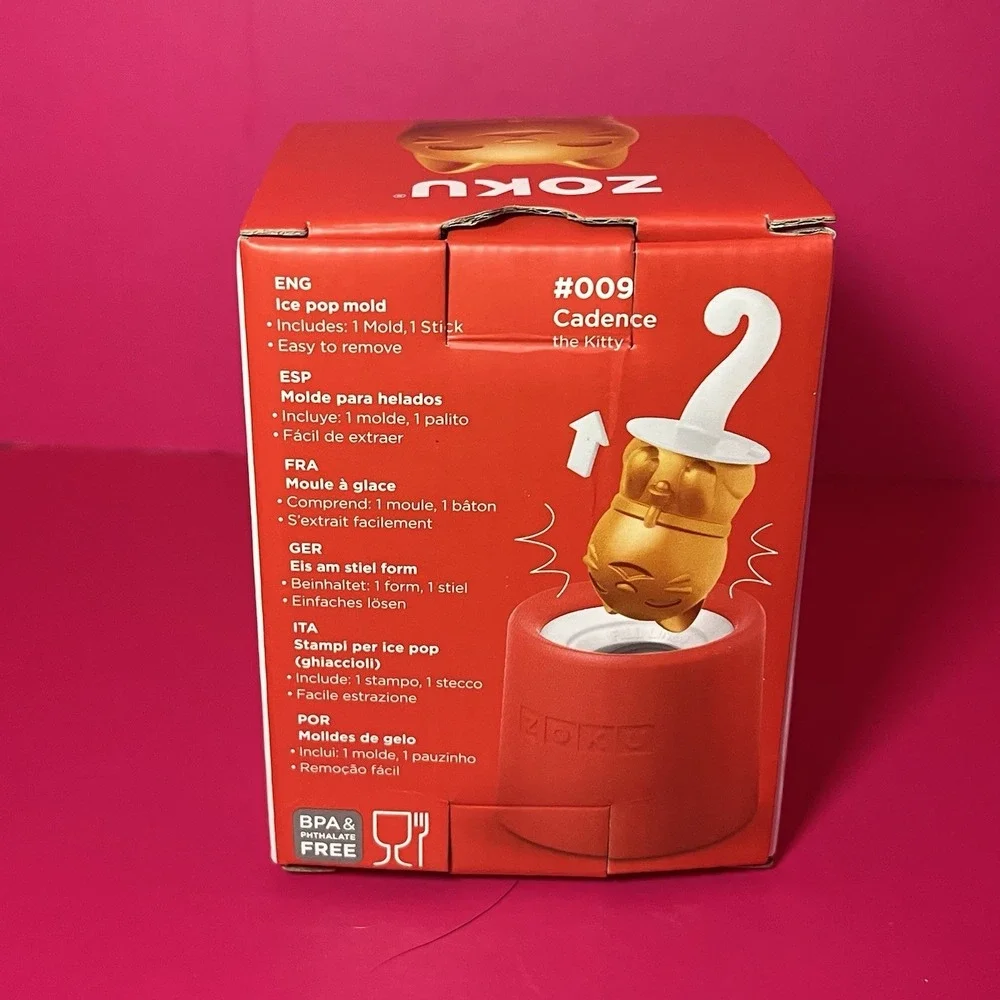 ZOKU Ice Pop Mold Cadence The Kitty #009 BPA Free New In Box Easy To‎ Remove